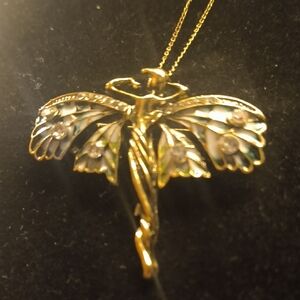 Elegant Gold and Silver Butterfly Pendant Necklace